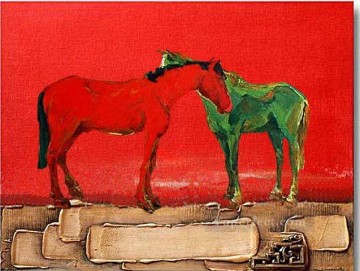  paints Canvas - horse on thick paints original decorated